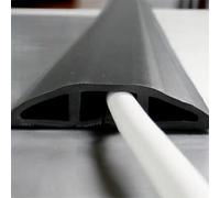 Floor Cable Protector 1.8M Cord Protector Wire Cover Protect Cables Wire Tidy Organizer Prevent Trip Hazards for Pet Animal Chewing Proof Workshop Warehouse Garage Home Office Cord Black (Black, 1.8m)