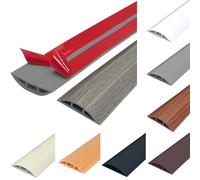 Floor Cable Protector, Flexible Cut to Size, PVC Cable Protection, Self-Adhesive Floor Cable Cover, Cable Floor Cover, Floor Cable Duct, Protects Cables and Prevents Tripping Hazards, 3 m, Grey Wood