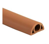 Floor Cable Protector, Heavy Duty Cable Cover Rubber Trunking, 1 Meter Length (D20-light coffee)