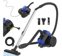 Floor & Carpet Bagless Cylinder Vacuum Cleaners, 1200W Powerful Suction Compact Lightweight Wet & Dry Bagless Vacuum Cleaner with 1.5L Dust Tank, Brush, Crevice Tool, 4M Corded, Wheels, Extension Ploe