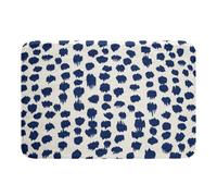 Floor Carpet Navy Blue White Abstract Geometric Circle Men Polka Dots Soft Barrier Mat Low Profile Indoor Door Mat For Bathroom Kitchen Outdoor 40X60Cm