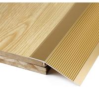 Floor Carpet Seaming Kit, Golden Carpet/Floor Transition Strip, Building Aluminum Edge Trim for Vinyl Flooring, Adhesive Doorway Reducer for Wood to Tile, 10cm Width(Length 90cm/35)