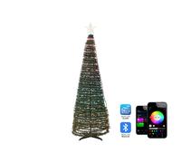 Floor Christmas Decoration Smart LED with App SAARLOQ Christmas Tree 188 cm Green