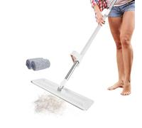 Floor Cleaning Mop - Large Microfiber Flat Mop, Mop with Washable Pads | Floor Mop with Stainless Steel Handle, Reusable Washable Mop Pads, Wet Dry Dust Mop for Hardwood Laminate Tile Floor