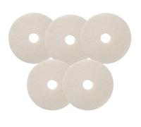 Floor Cleaning Pads Dics - 16" White - Pack of 5 - Scrubbing Buffing Polishing Maintenance Pads Perfect for Scrubber Dryer & Polishing Machines