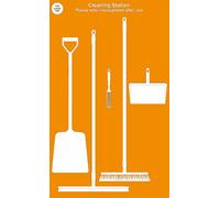 Floor Cleaning Station With Squeegee Shadow Board (Orange- with products)