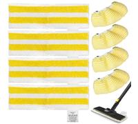 Floor Cloth Set Accessories for Kärcher Steam Cleaner SC 1/2/3/4/5, Set of 8 Microfibre Cloth Set Compatible, 4 Floor Nozzles and 4 Hand Nozzles
