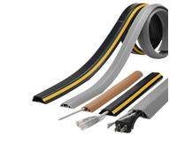 Floor Cord Channel, Self-Adhesive Floor Cable Cover Protector Multicolor 1-6M(Gray Yellow Line D40,4M)