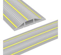 Floor Cord Cover 10ft, Cord Covers for Wires on Floor, Heavy Duty PVC Duct Cable Protector, Cords Hider Floor Extension Cord Covers, 3 Channel (Grey)