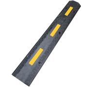 Floor Cord Cover, 2 Channels Speed Bump, Cord Hider Floor Solid Rubber with High Reflective Yellow Strip for Asphalt Driveway