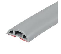 Floor Cord Cover， 3.9ft Cover PVC Cable Protector 0.4"W x .24"H Management Grey(Grey,3.9ft)