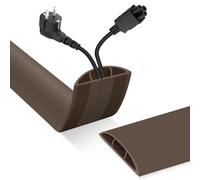 Floor Cord Cover, Cable Protector, 0.63W x 0.31H inches, Wire Cover for Extension Cords, Floor Cable Covers Prevent Cable Trips (Brown, 50-3 Feet)