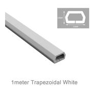 Floor Cord Cover for Wires on Floor, 1m Long PVC Cable Protector with Peel-and-Stick Installation, Curved for Surface Trough for Wire Management in High-Traffic Areas, Grey (Trapezoidal White)