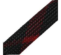 Floor Cord Cover Hider Cable Protector,1~50M PET Expandable Sleeve 14mm Tight Braided High Density Hardness Insulate Line Protect(Black Red Cross,14MM-30 M)