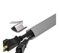 Floor Cord Cover- Self-Adhesive PVC Power Cable Protector, Wire Organizer and Hider 1-5 M for Bathroom Office Living Room, Cable Management Solution(Grey,L 3m/9.8ft)