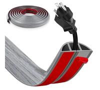 Floor Cord Cover, Wire Cover, Self Adhesive Cable Covers, Protect Cables & Prevent Trip Hazards For Office Home Factories Garages Flexible Cords Hider On Floor Wall (Light Gray Wood Grain, 3CM x 3M)