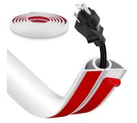Floor Cord Cover, Wire Cover, Self Adhesive Cable Covers, Protect Cables & Prevent Trip Hazards For Office Home Factories Garages Flexible Cords Hider On Floor Wall