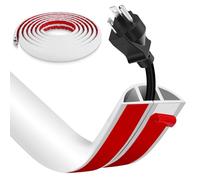 Floor Cord Cover, Wire Cover, Self Adhesive Cable Covers, Protect Cables & Prevent Trip Hazards For Office Home Factories Garages Flexible Cords Hider On Floor Wall (White, 3CM x 3M)