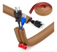 Floor Cord Covers Channel, Floor Cable Cover Protector, 2cm x3.0m Heavy Duty Wire Cover, Protect Cables and Prevent Trip Hazards, Suitable for All Power Cords, Home, Warehouse, School(Light Brown)