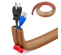 Floor Cord Covers Channel, Floor Cable Cover Protector, 3cm x 1m Heavy Duty Wire Cover, Protect Cables and Prevent Trip Hazards, Suitable for All Power Cords, Home, Warehouse, School(Yellow Oak Grain)