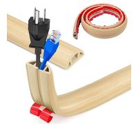 Floor Cord Covers Channel, Floor Cable Cover Protector, 3cm x 1m Heavy Duty Wire Cover, Protect Cables and Prevent Trip Hazards, Suitable for All Power Cords, Home, Warehouse, School(White Oak Grain)