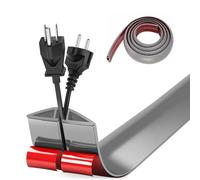 Floor Cord Covers Channel, Floor Cable Cover Protector, 3cm x 1m Heavy Duty Wire Cover, Protect Cables and Prevent Trip Hazards, Suitable for All Power Cords, Home, Warehouse, School (Gray)