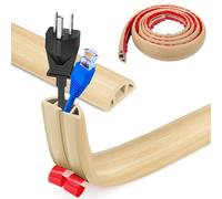 Floor Cord Covers Channel, Floor Cable Cover Protector, 3cm x 2m Heavy Duty Wire Cover, Protect Cables and Prevent Trip Hazards, Suitable for All Power Cords, Home, Warehouse, School(White Oak Grain)