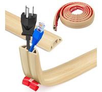 Floor Cord Covers Channel, Floor Cable Cover Protector, 3cm x 5m Heavy Duty Wire Cover, Protect Cables and Prevent Trip Hazards, Suitable for All Power Cords, Home, Warehouse, School(White Oak Grain)