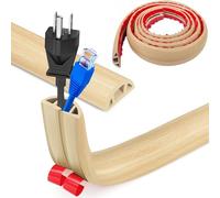 Floor Cord Covers Channel, Floor Cable Cover Protector, 3cm x3.0m Heavy Duty Wire Cover, Protect Cables and Prevent Trip Hazards, Suitable for All Power Cords, Home, Warehouse, School(White Oak Grain)
