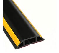 Floor Cord Covers, Self-Adhesive Cable Hider for Home & Office, Black & Yellow, 40x17mm, Durable Wire Management Solution, Safe Floor Cable Protector