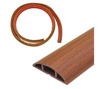 Floor Cord&Wire Cover,Floor Cable Cover Self-adhesive,PVC Power Cable Channel,Cable Protector Hider,Pre-Cut Floor Cord Channel,Protect Cables Prevent Trip Hazards 11mm(H) (2m(L) Walnut, 40mm(B))