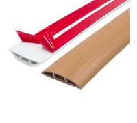Floor Cord & Wire Cover,Self-Adhesive Flexible PVC Power Cable Channel,Cable Protector & Hider,Protect Cables & Prevent Trip Hazards,Ideal Extension Cord Cover for Office Home (3M)