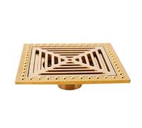 Floor Drain 15cm*15cm Antique Brass Square Vintage Art Carved Bathroom Drain Waste Grates D Floor Drain