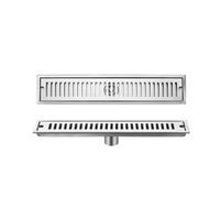 Floor Drain 20-60cm Side Outlet Shower Drain Stainless Steel Bathroom Floor Drainage Linear Waste for Kitchen Extended Strip(50cm Silvery)
