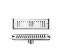Floor Drain 20-60cm Side Outlet Shower Drain Stainless Steel Bathroom Floor Drainage Linear Waste for Kitchen Extended Strip(30cm Silvery)