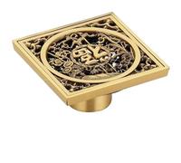 Floor Drain Antique Euro Square Floor Drains Deodorant Drain Strainer Cover Brass Shower Hardware Bathroom Accessories(Type H)