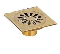 Floor Drain Antique Euro Square Floor Drains Deodorant Drain Strainer Cover Brass Shower Hardware Bathroom Accessories(Type C)