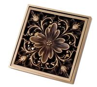 Floor Drain Bathroom Antique Brass Square Shower Room Floor Drain Trap Garbage Grille And Hair Filter Drain Pipe 10 * 10cm catcher(SMT0021-C)