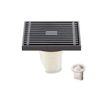 Floor Drain Bathroom Floor Drains Chrome Brass Deodorant Square Floor Drain 100 * 100mm Cover Shower Waste Drainer Bath Accessories Strainer Floor Drain Cover (Gun Gray B)