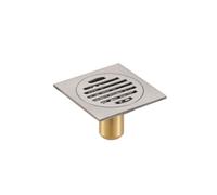 Floor Drain Bathroom Sink Bathroom Square Gray Copper Floor Drain Kitchen Balcony Shower Hidden Anti Water Brushed Round Straight Bar White