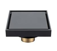 Floor Drain Black Brass 10 X 10 Cm Shower Floor Drain Washroom Bathroom Invisible Drain Cover Square Waste Floor Drain Floor Drain Cover (Dh)