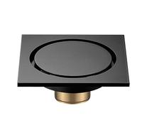Floor Drain Black Brass 10 X 10 Cm Shower Floor Drain Washroom Bathroom Invisible Drain Cover Square Waste Floor Drain catcher(CH)