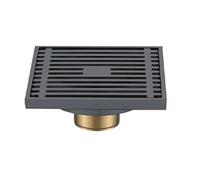 Floor Drain Black Brass 10 X 10 Cm Shower Floor Drain Washroom Bathroom Invisible Drain Cover Square Waste Floor Drain catcher(AH)