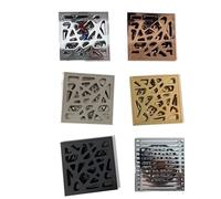 Floor Drain Brass Floor Drain With Exquisite Carvings, 10X10CM, And For Shower, Bathroom And Balcony(Bright Silver)