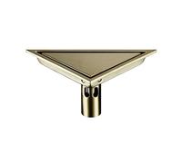 Floor Drain Brushed Gold Drain Siphon Triangle Cover Floor Clean Strainer Rustproof Type Stainless Steel Accessories(Brushed Gold)