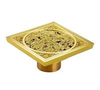Floor Drain Drains 10x10cm Square Gold Brass Bath Shower Drain Strainer Floor Cover Balcony Grate Waste Bathroom Drains Floor Drain Cover (3 100mm)