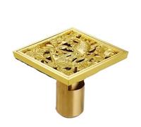 Floor Drain Drains 10x10cm Square Gold Brass Bath Shower Drain Strainer Floor Cover Balcony Grate Waste Bathroom Drains Floor Drain Cover (9 100mm)