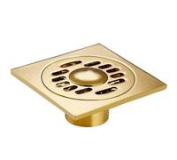Floor Drain Drains 10x10cm Square Gold Brass Bath Shower Drain Strainer Floor Cover Balcony Grate Waste Bathroom Drains Floor Drain Cover (1 100mm)