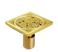 Floor Drain Drains 10x10cm Square Gold Brass Bath Shower Drain Strainer Floor Cover Balcony Grate Waste Bathroom Drains Floor Drain Cover (7 100mm)