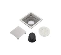 Floor Drain Floor Drain Brass Rose Gold Square 10x10cm Bathroom Shower Waste Grates Strainer Toilet Balcony Water Drains catcher(Brushed)